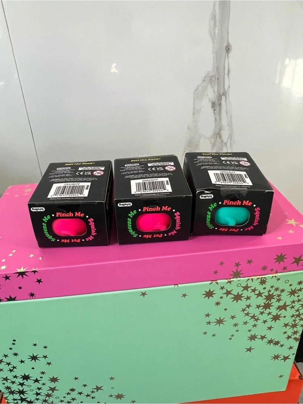 Needoh Sealed Package - All 3 Funky Pup Pink & Teal (All 3)